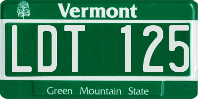 VT license plate LDT125