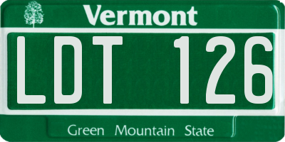 VT license plate LDT126