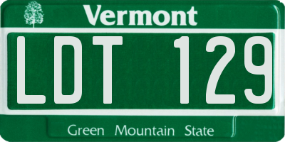 VT license plate LDT129