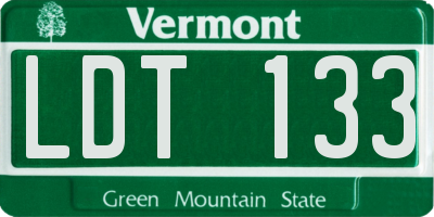 VT license plate LDT133