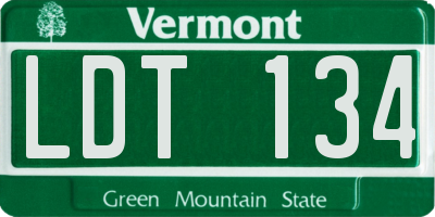 VT license plate LDT134