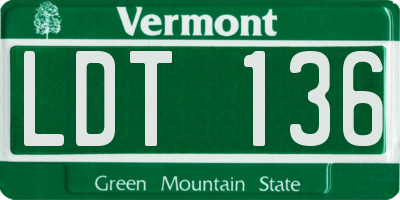 VT license plate LDT136