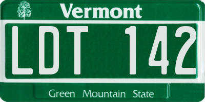 VT license plate LDT142