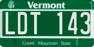 VT license plate LDT143