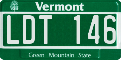 VT license plate LDT146