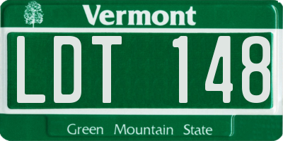 VT license plate LDT148