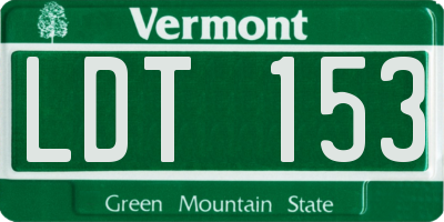 VT license plate LDT153