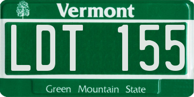 VT license plate LDT155