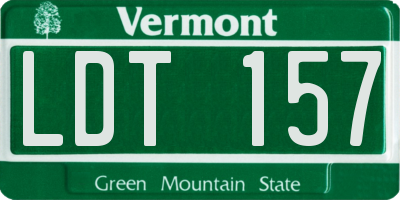 VT license plate LDT157