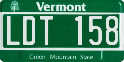 VT license plate LDT158