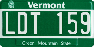 VT license plate LDT159