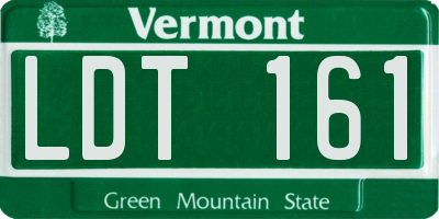 VT license plate LDT161