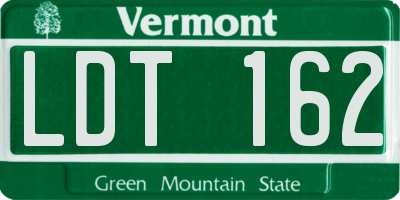 VT license plate LDT162