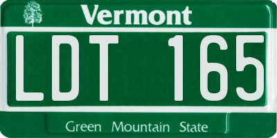 VT license plate LDT165