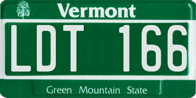 VT license plate LDT166