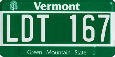 VT license plate LDT167