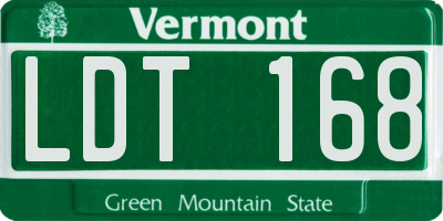 VT license plate LDT168