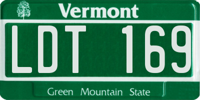 VT license plate LDT169