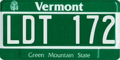 VT license plate LDT172