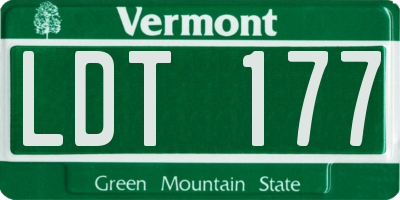 VT license plate LDT177