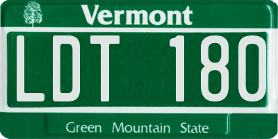 VT license plate LDT180