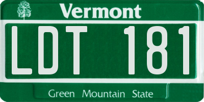 VT license plate LDT181