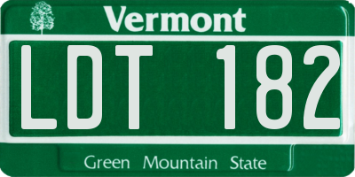 VT license plate LDT182