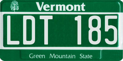 VT license plate LDT185