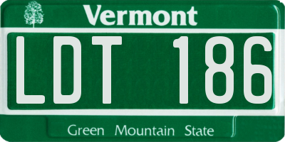 VT license plate LDT186