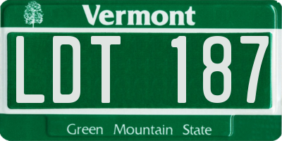 VT license plate LDT187