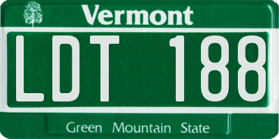 VT license plate LDT188