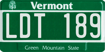 VT license plate LDT189