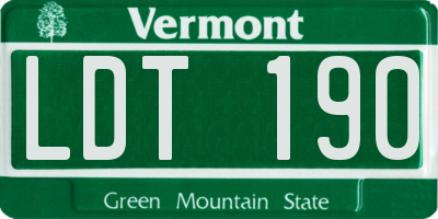 VT license plate LDT190