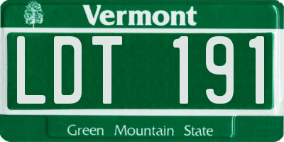VT license plate LDT191