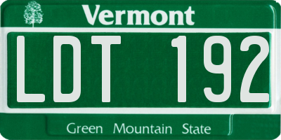 VT license plate LDT192