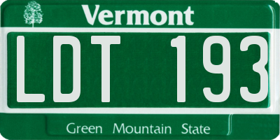 VT license plate LDT193