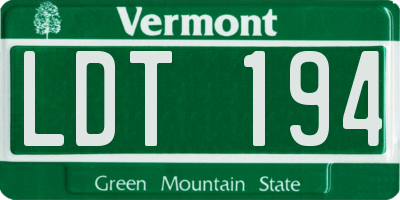 VT license plate LDT194