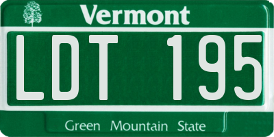 VT license plate LDT195