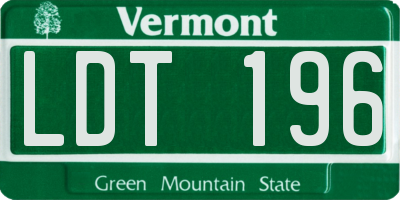 VT license plate LDT196