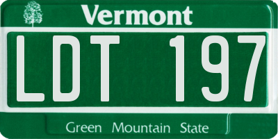 VT license plate LDT197