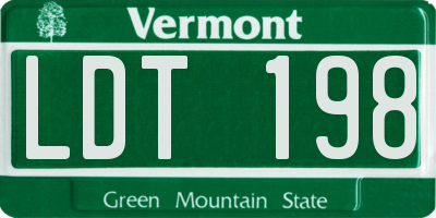 VT license plate LDT198