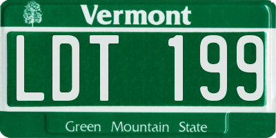 VT license plate LDT199