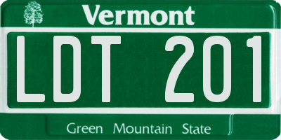 VT license plate LDT201
