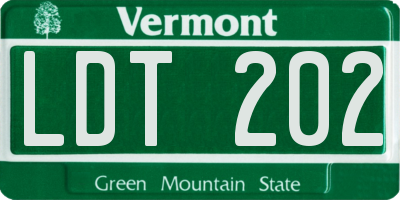 VT license plate LDT202