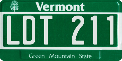 VT license plate LDT211