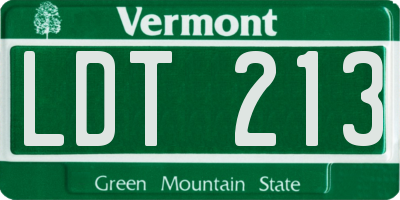 VT license plate LDT213