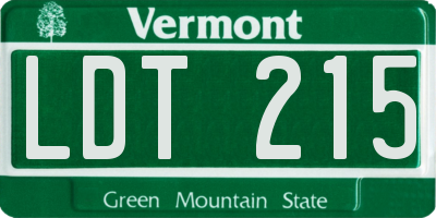 VT license plate LDT215