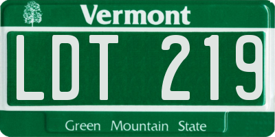 VT license plate LDT219