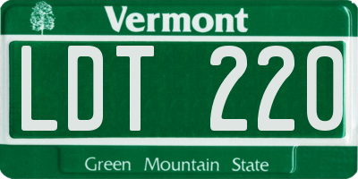VT license plate LDT220