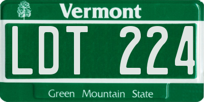 VT license plate LDT224